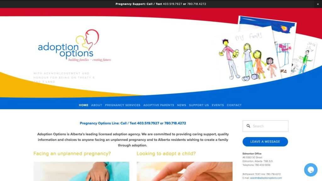 Adoption Options' Homepage