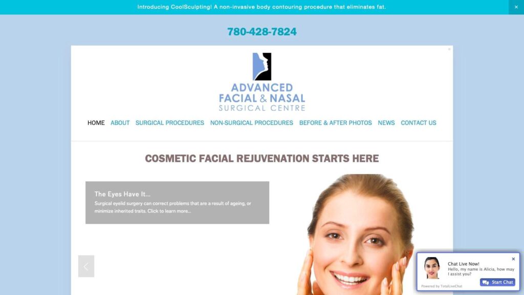 Advanced Facial and Nasal Surgery Center's Homepage