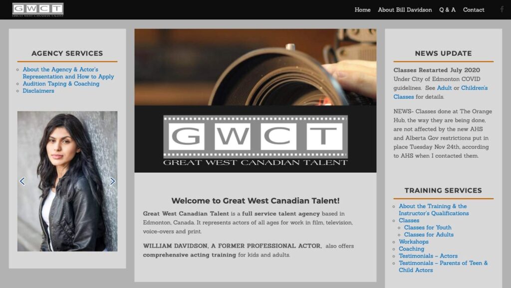 Great West Canadian Talent's Homepage