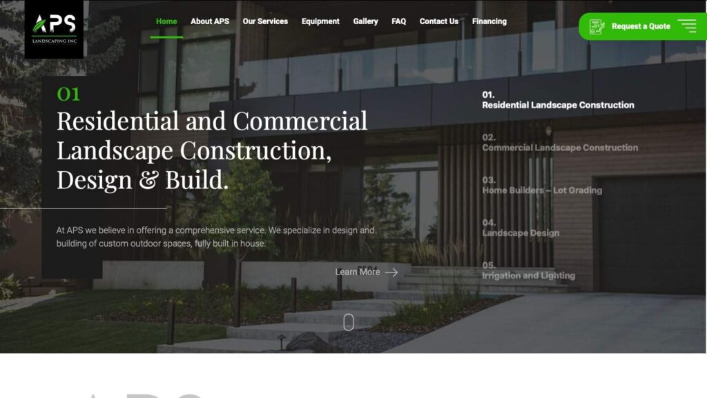APS Landscaping Inc.'s Homepage