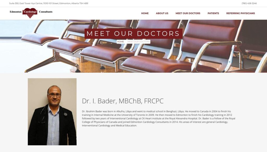 Dr. Ibrahim Bader (Edmonton Cardiology Consultants)'s Homepage
