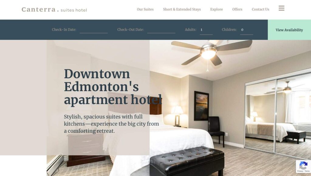 Canterra Suites Hotel's Homepage