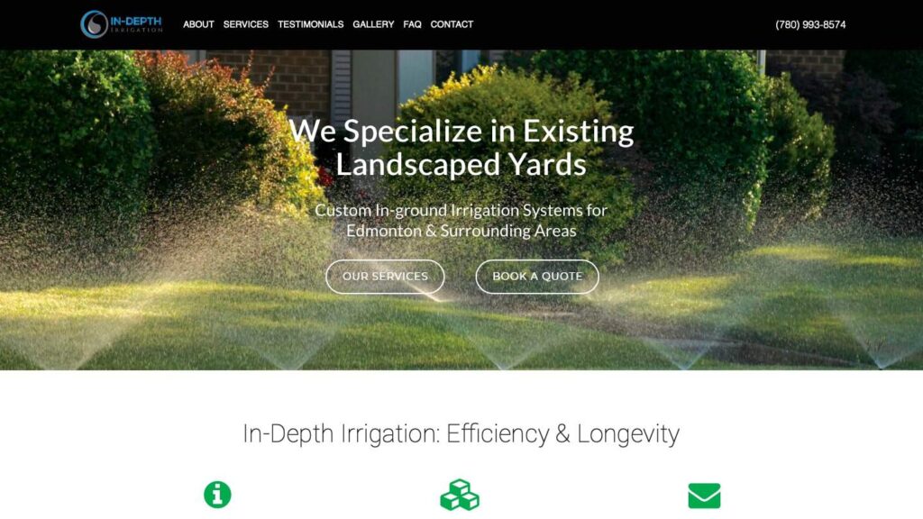 In-Depth Irrigation Inc.'s Homepage