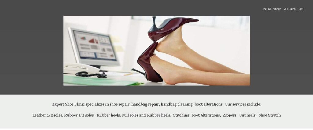 Expert Shoe Clinic homepage