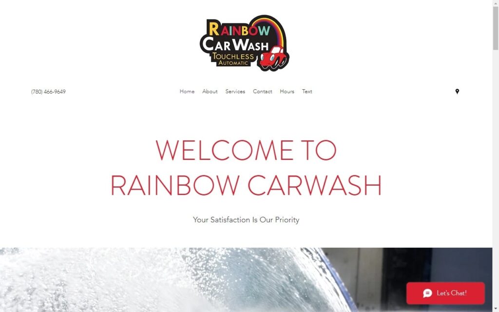 Rainbow Car Wash Homepage