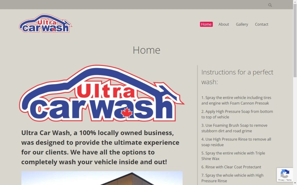 Ultra Car Wash Homepage