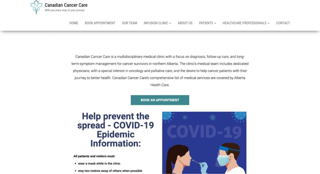 Dr. Brock Debenham- Canadian Cancer Care Homepage