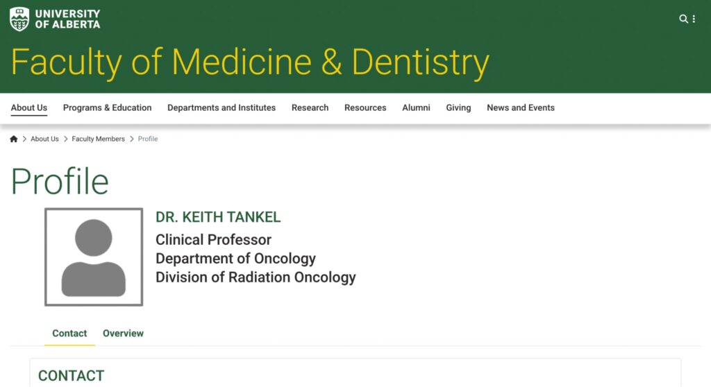 Dr. Keith Tankel Homepage