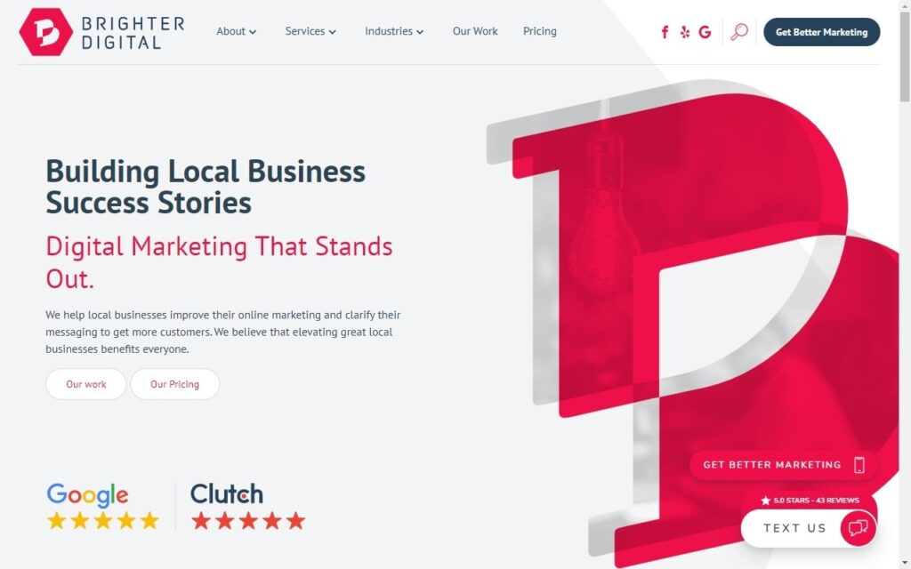 Brighter Digital Marketing Homepage