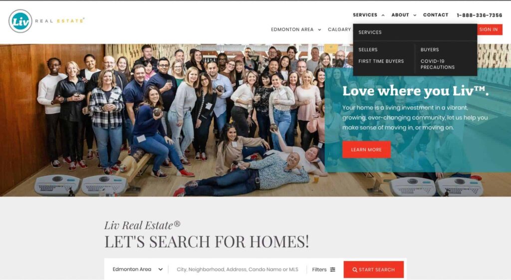 Liv Real Estate Homepage