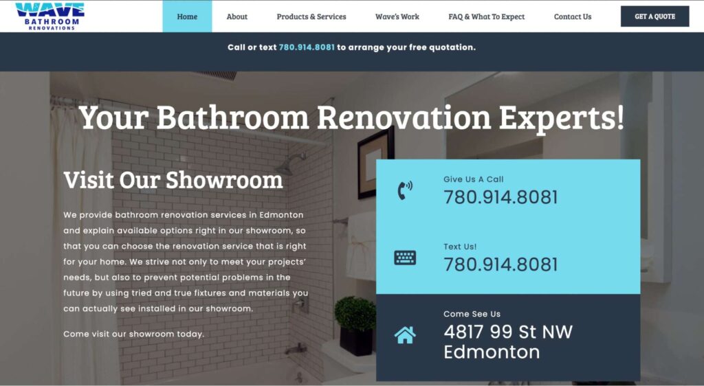Wave Bathroom Renovations Homepage