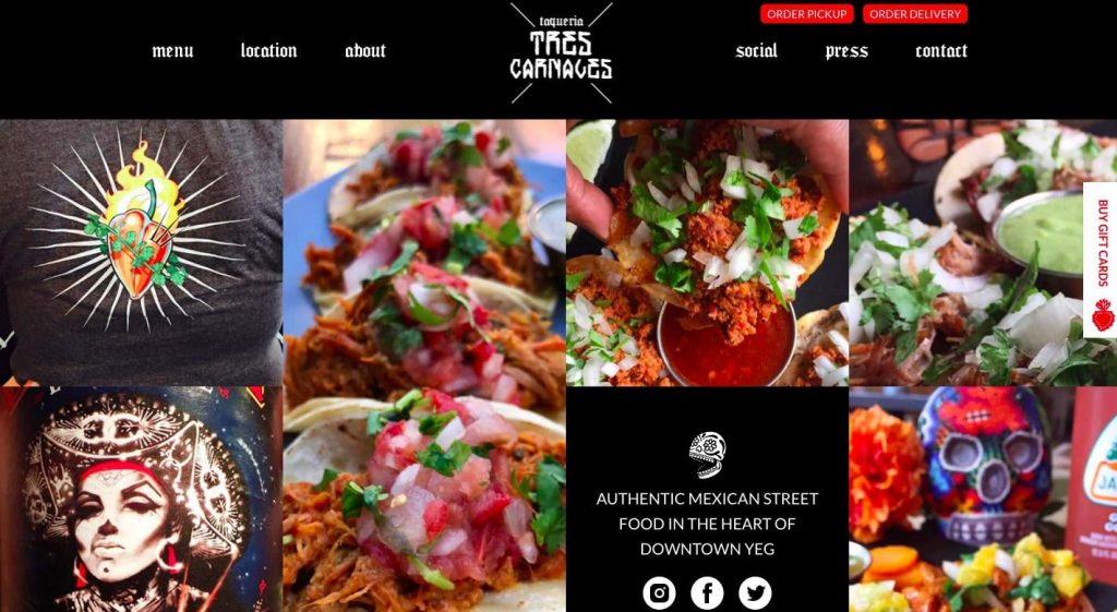 Tres Carnales Taqueria's Homepage