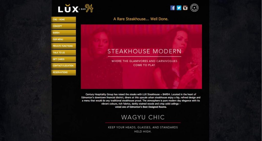 LUX Steakhouse & Bar 94's Homepage