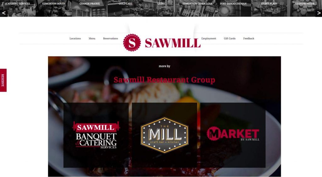 Sawmill Prime Rib & Steak House (South Edmonton)'s Homepage