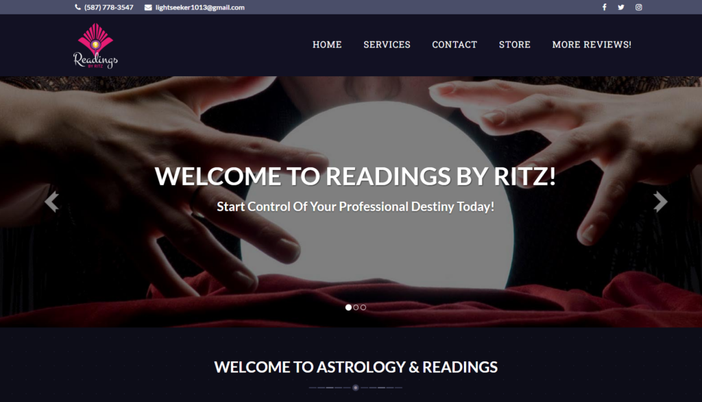 readings by ritz homepage