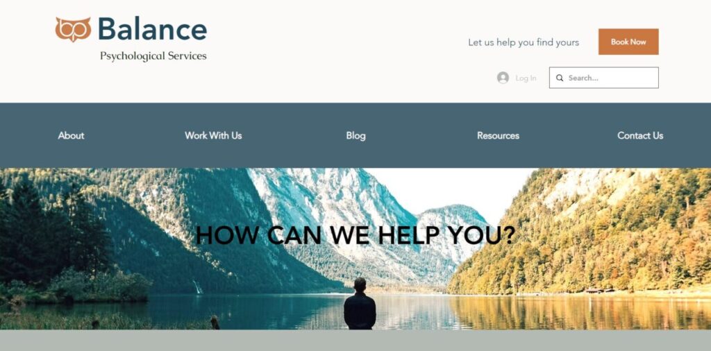 Balance Psychological Services homepage